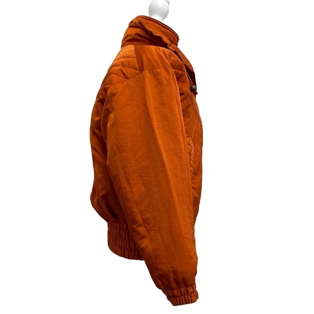 Fera Vintage Orange Ski & Snow Winter Softshell Puffer Jacket 70s 80s Style - Picture 5 of 14